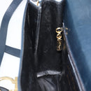 Salvatore Ferragamo Gancini Shoulder Bag Leather Navy Gold Auth BA13700-19