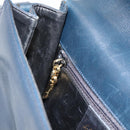 Salvatore Ferragamo Gancini Shoulder Bag Leather Navy Gold Auth BA13700-20
