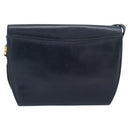 Salvatore Ferragamo Gancini Shoulder Bag Leather Navy Gold Auth BA13700-2