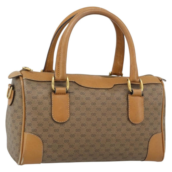 GUCCI Micro GG Supreme Boston Bag PVC Beige Gold 002 39 0069 Auth BA13701