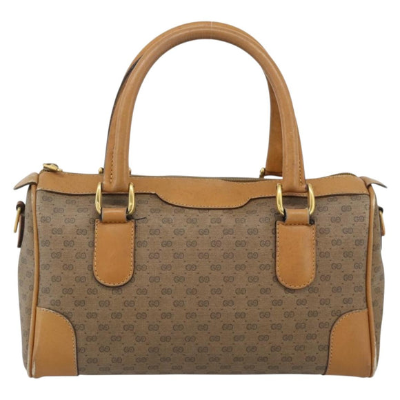 GUCCI Micro GG Supreme Boston Bag PVC Beige Gold 002 39 0069 Auth BA13701