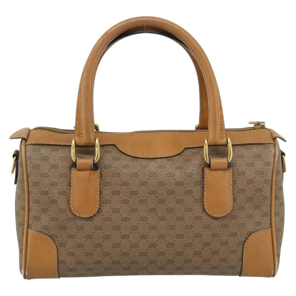 GUCCI Micro GG Supreme Boston Bag PVC Beige Gold 002 39 0069 Auth BA13701
