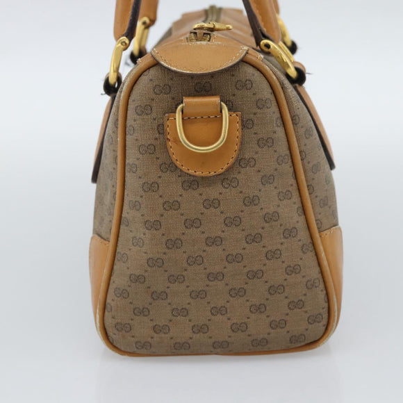GUCCI Micro GG Supreme Boston Bag PVC Beige Gold 002 39 0069 Auth BA13701