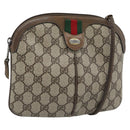 GUCCI GG Supreme Web Sherry Line Shoulder Bag PVC Beige 904 02 047 Auth BA13710-1