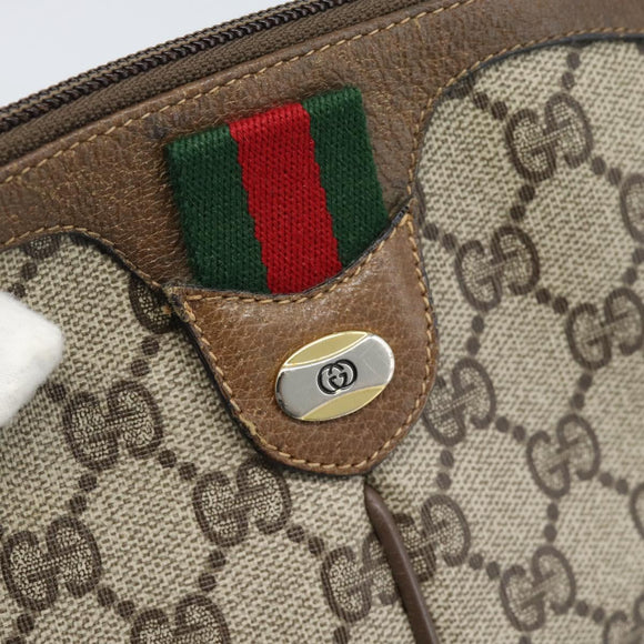 GUCCI GG Supreme Web Sherry Line Shoulder Bag PVC Beige 904 02 047 Auth BA13710