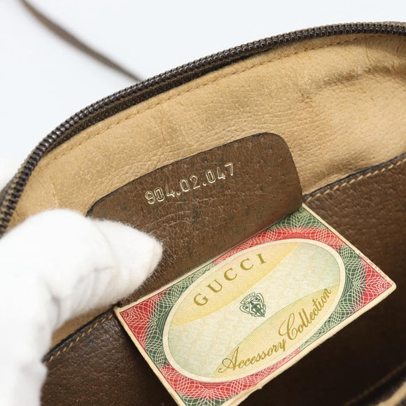 GUCCI GG Supreme Web Sherry Line Shoulder Bag PVC Beige 904 02 047 Auth BA13710