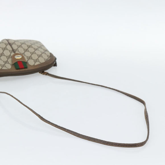 GUCCI GG Supreme Web Sherry Line Shoulder Bag PVC Beige 904 02 047 Auth BA13710