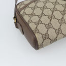 GUCCI GG Supreme Web Sherry Line Bag PVC Beige Gold 116 02 089 Auth BA13711-16
