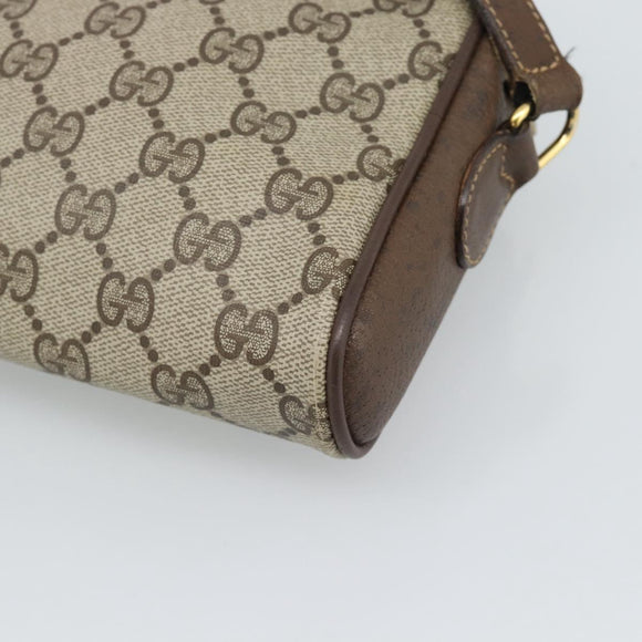 GUCCI GG Supreme Web Sherry Line Bag PVC Beige Gold 116 02 089 Auth BA13711