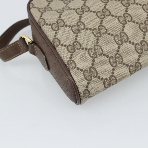 GUCCI GG Supreme Web Sherry Line Bag PVC Beige Gold 116 02 089 Auth BA13711