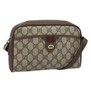 GUCCI GG Supreme Web Sherry Line Bag PVC Beige Gold 116 02 089 Auth BA13711-1
