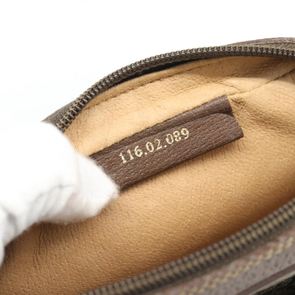 GUCCI GG Supreme Web Sherry Line Bag PVC Beige Gold 116 02 089 Auth BA13711