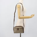 GUCCI GG Supreme Web Sherry Line Bag PVC Beige Gold 116 02 089 Auth BA13711-23