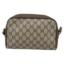 GUCCI GG Supreme Web Sherry Line Bag PVC Beige Gold 116 02 089 Auth BA13711-2