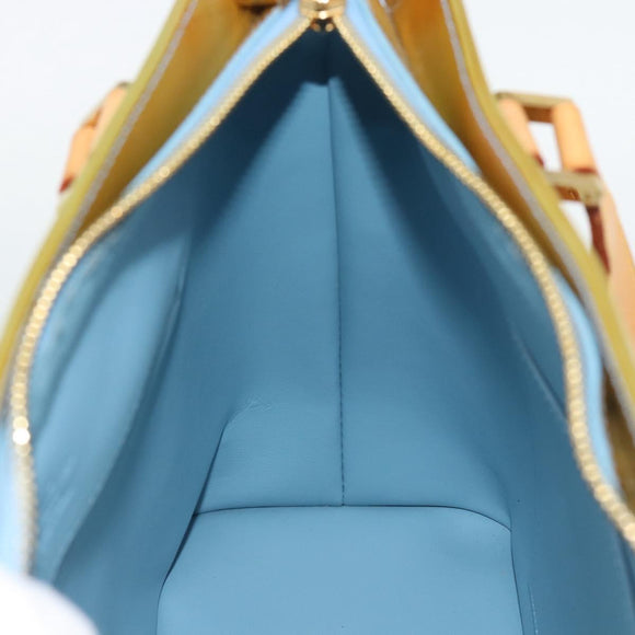 LOUIS VUITTON Monogram Vernis Houston Hand Bag Baby Blue M91005 LV Auth BA13714A