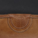 LOEWE Anagram Shoulder Bag Leather Black Gold Auth BA13716-11