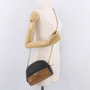 LOEWE Anagram Shoulder Bag Leather Black Gold Auth BA13716-19