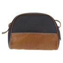 LOEWE Anagram Shoulder Bag Leather Black Gold Auth BA13716-2