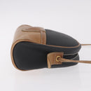 LOEWE Anagram Shoulder Bag Leather Black Gold Auth BA13716-3