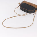 LOEWE Anagram Shoulder Bag Leather Black Gold Auth BA13716-7