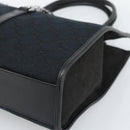 GUCCI GG Canvas Jackie Hand Bag Leather Black Silver 002 1065 Auth BA13717V-10