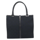 GUCCI GG Canvas Jackie Hand Bag Leather Black Silver 002 1065 Auth BA13717V-3