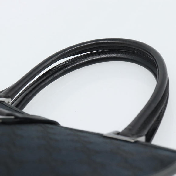 GUCCI GG Canvas Jackie Hand Bag Leather Black Silver 002 1065 Auth BA13717V