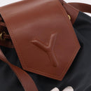 SAINT LAURENT Purse Shoulder Bag Nylon Black Gold Auth BA13718A-17