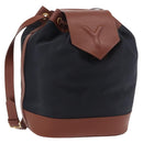 SAINT LAURENT Purse Shoulder Bag Nylon Black Gold Auth BA13718A-1
