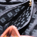 SAINT LAURENT Purse Shoulder Bag Nylon Black Gold Auth BA13718A-21