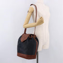 SAINT LAURENT Purse Shoulder Bag Nylon Black Gold Auth BA13718A-22