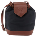 SAINT LAURENT Purse Shoulder Bag Nylon Black Gold Auth BA13718A-13