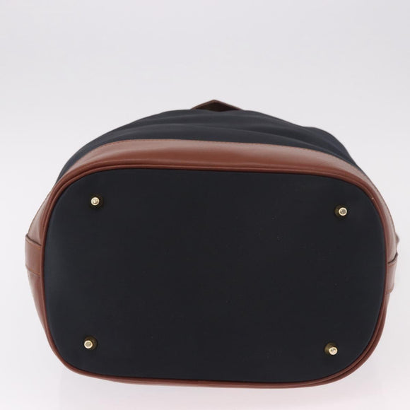 SAINT LAURENT Purse Shoulder Bag Nylon Black Gold Auth BA13718A