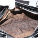 Salvatore Ferragamo Gancini Hand Bag Suede Black Silver Auth BA13719A-10