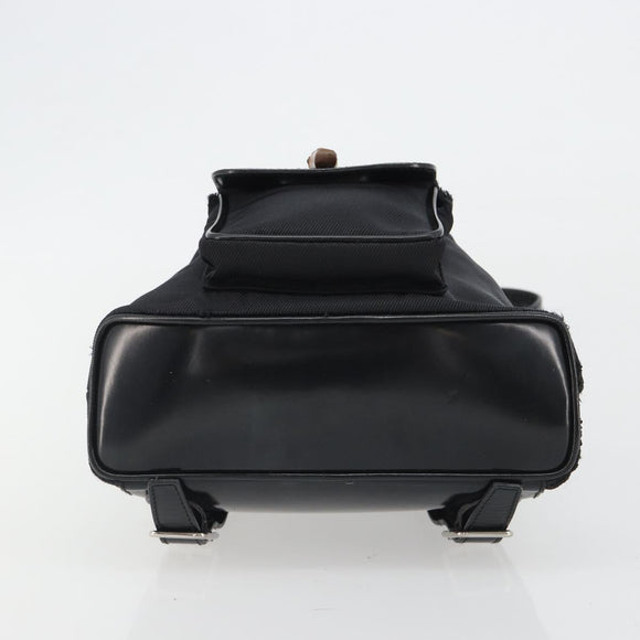 GUCCI Bamboo Hand Bag Nylon Black Silver 003 2852 0030 5 Auth BA13720