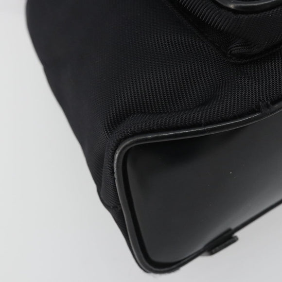 GUCCI Bamboo Hand Bag Nylon Black Silver 003 2852 0030 5 Auth BA13720