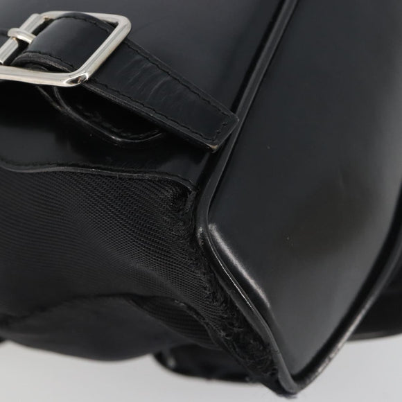 GUCCI Bamboo Hand Bag Nylon Black Silver 003 2852 0030 5 Auth BA13720