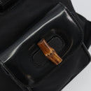 GUCCI Bamboo Hand Bag Nylon Black Silver 003 2852 0030 5 Auth BA13720-21