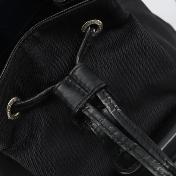 GUCCI Bamboo Hand Bag Nylon Black Silver 003 2852 0030 5 Auth BA13720