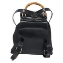 GUCCI Bamboo Hand Bag Nylon Black Silver 003 2852 0030 5 Auth BA13720-2