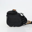 GUCCI Bamboo Hand Bag Nylon Black Silver 003 2852 0030 5 Auth BA13720-3