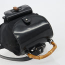 GUCCI Bamboo Hand Bag Nylon Black Silver 003 2852 0030 5 Auth BA13720-6