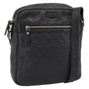 GUCCI GG Canvas Guccissima Shoulder Bag Leather Black Gold 201448 Auth BA13721A-1