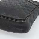 GUCCI GG Canvas Guccissima Shoulder Bag Leather Black Gold 201448 Auth BA13721A-10