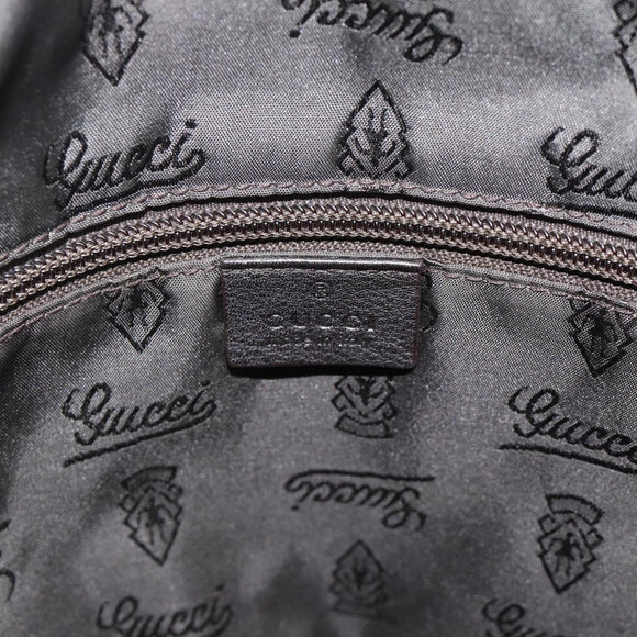 GUCCI GG Canvas Guccissima Shoulder Bag Leather Black Gold 201448 Auth BA13721A