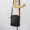 GUCCI GG Canvas Guccissima Shoulder Bag Leather Black Gold 201448 Auth BA13721A-23