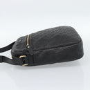 GUCCI GG Canvas Guccissima Shoulder Bag Leather Black Gold 201448 Auth BA13721A-4