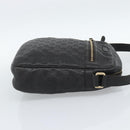 GUCCI GG Canvas Guccissima Shoulder Bag Leather Black Gold 201448 Auth BA13721A-5
