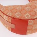 Salvatore Ferragamo Gancini Shoulder Bag Canvas Orange Gold Auth BA13723V-14