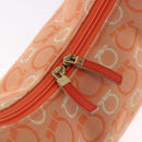 Salvatore Ferragamo Gancini Shoulder Bag Canvas Orange Gold Auth BA13723V-18